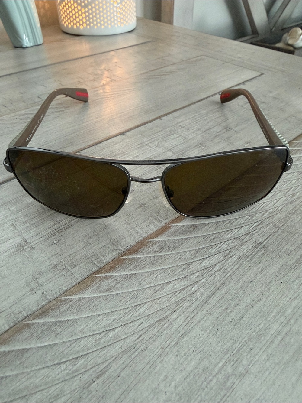 Prada Men's Aviator Sunglasses with Brown Lenses